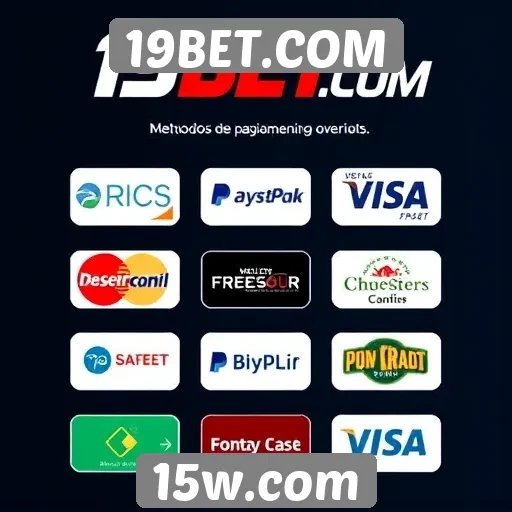 Métodos de pagamento disponíveis no 19BET